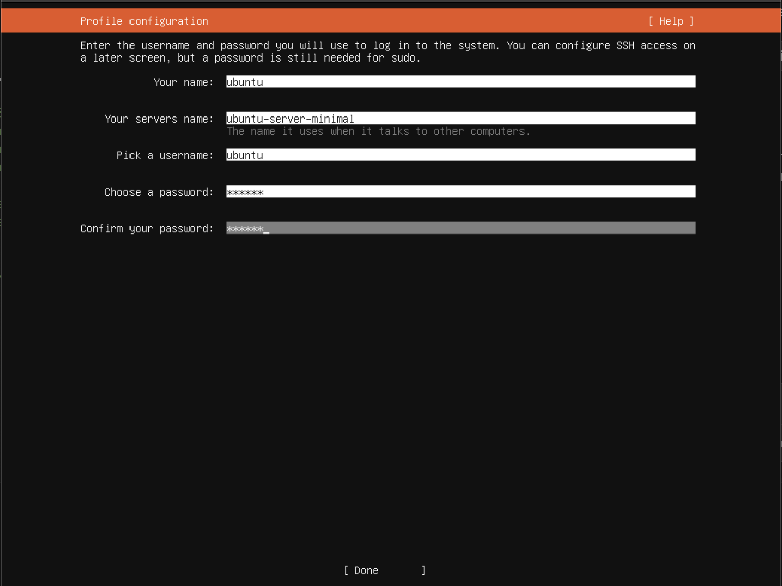User profile creation